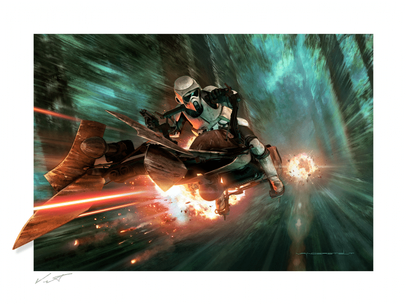Star Wars Endor Chase Art Print