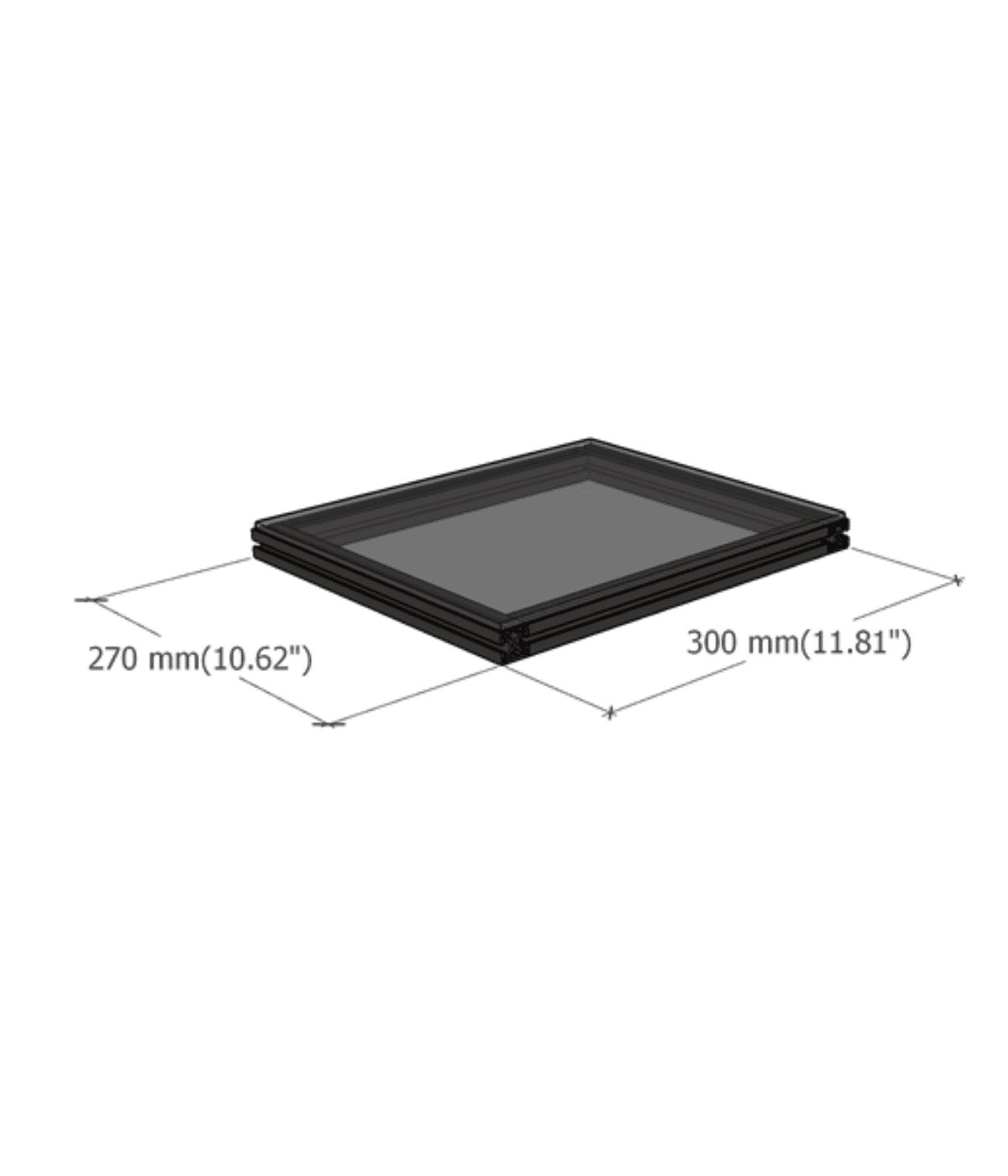 df half shelf with dimensions