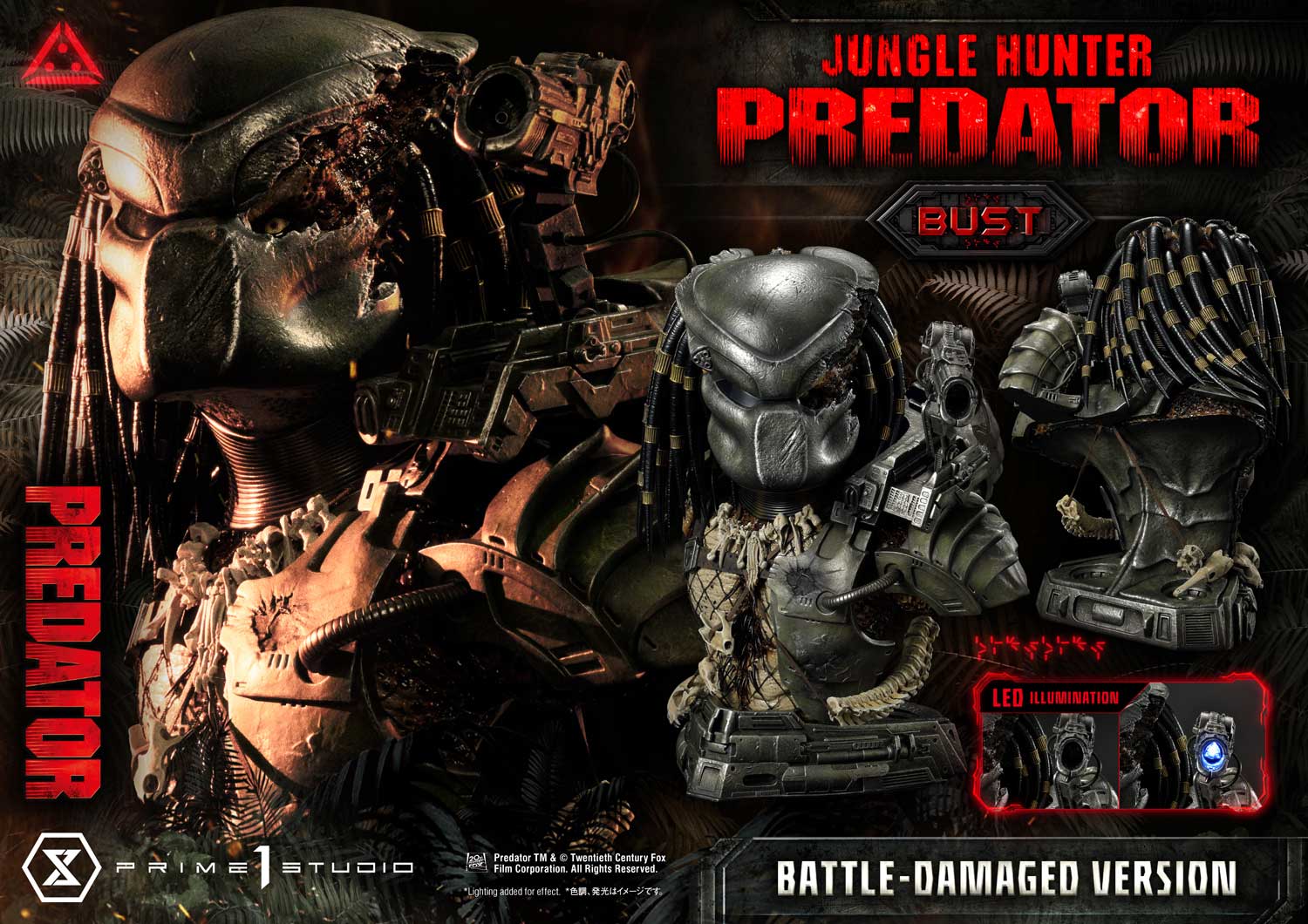 Jungle Hunter Predator Battle Damaged 1/3 Premium Scale Bust