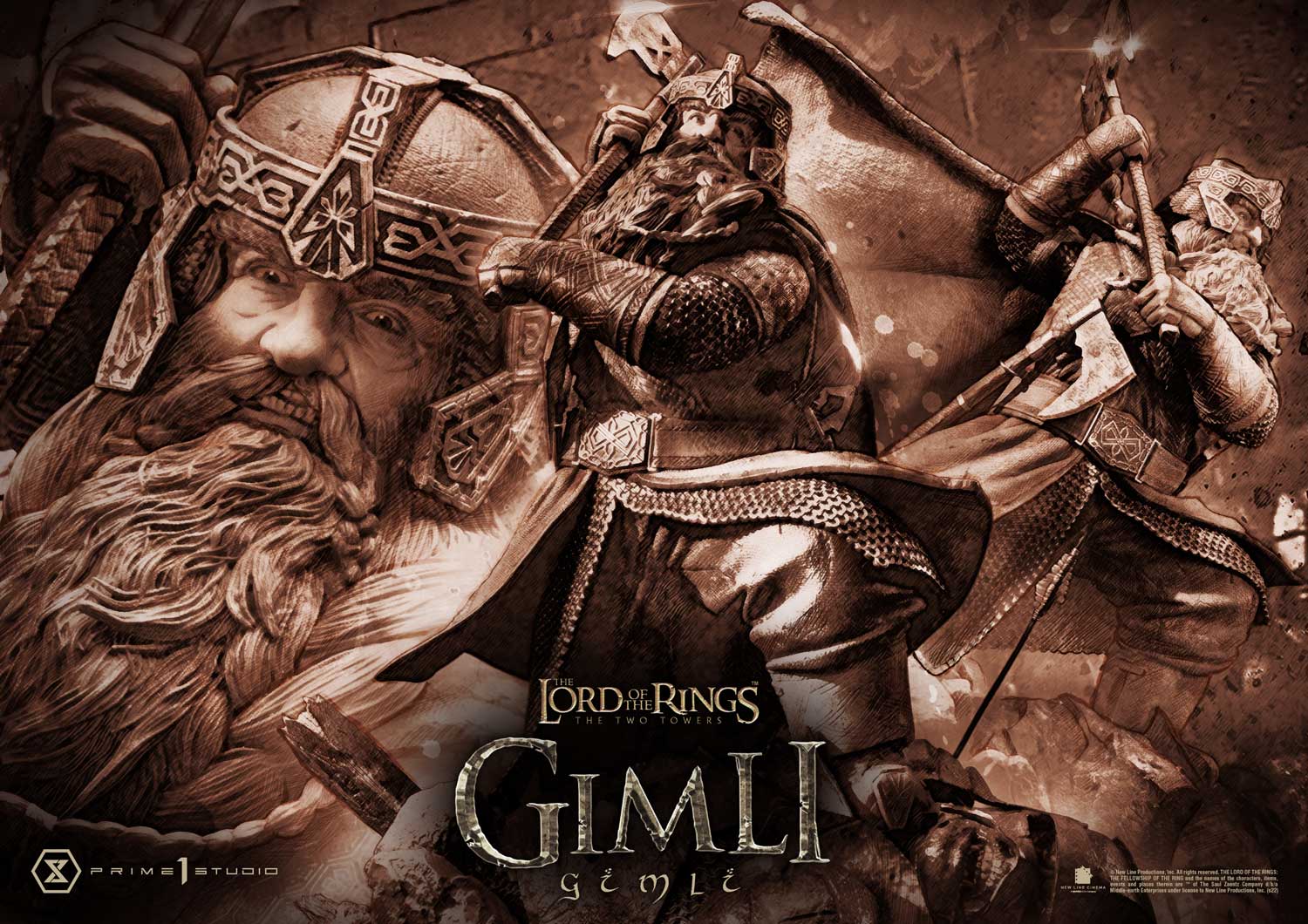 Prime 1 Studio Gimli Statue Premium Masterline The Lord Of The Rings Limited Collectible