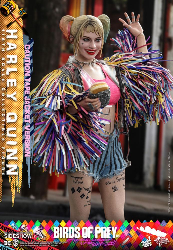 harley quinn caution tape jacket version dc comics gallery e d f f