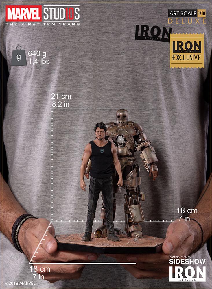 iron studios tony stark and mark art scale marvel gallery cbe bed