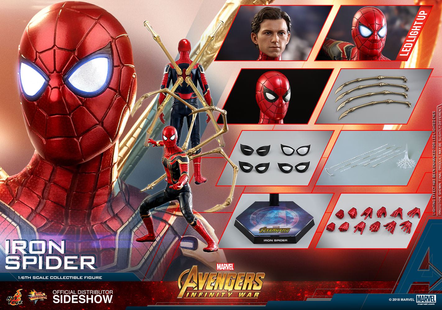 marvel avengers infinity war iron spider sixth scale hot toys