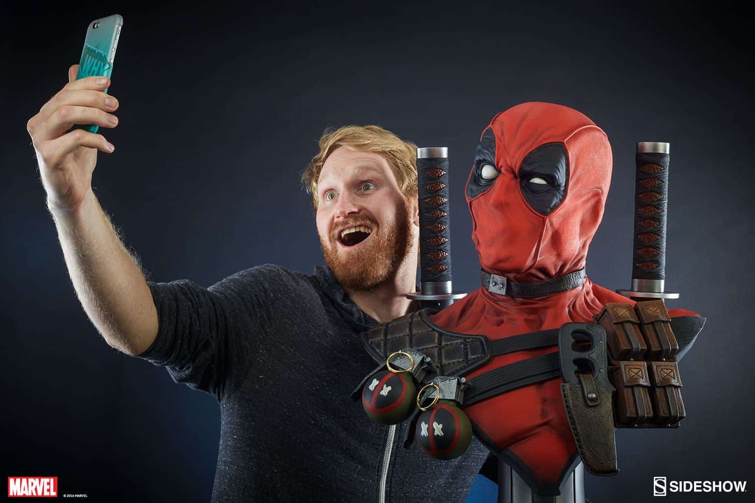 marvel deadpool life size bust