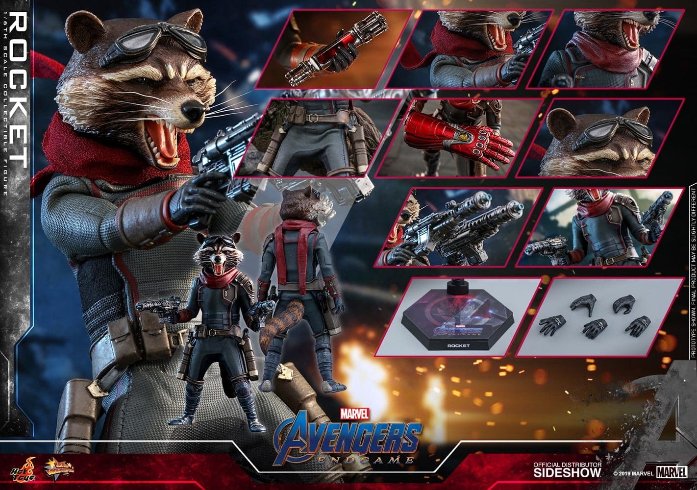 rocket sixth scale figure marvel gallery d ff dc