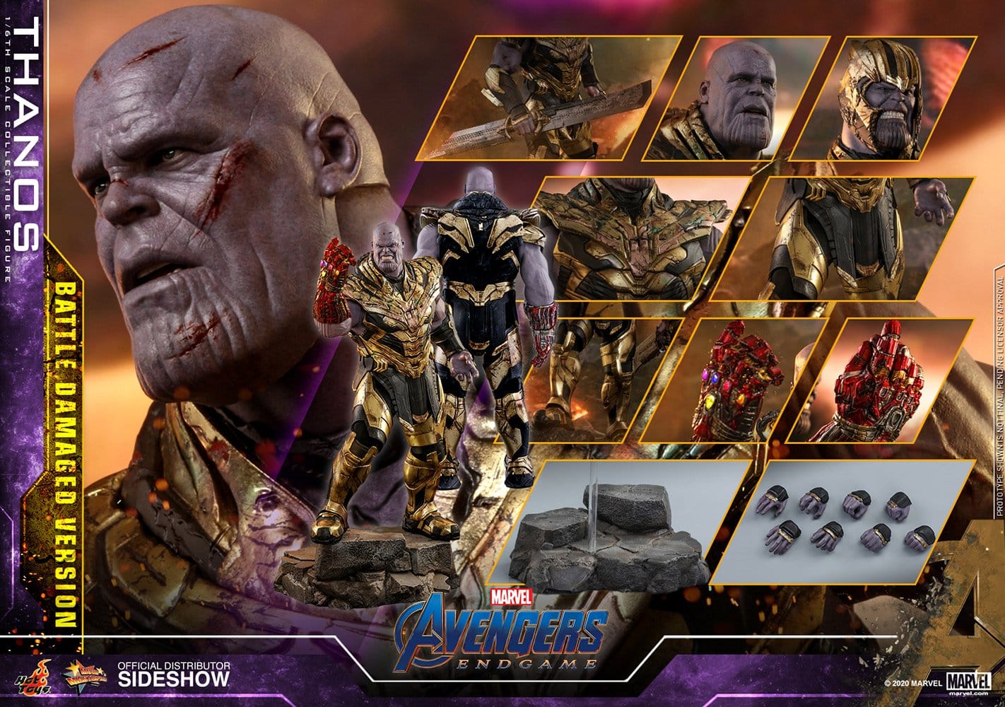 thanos battle damaged version marvel gallery e b de