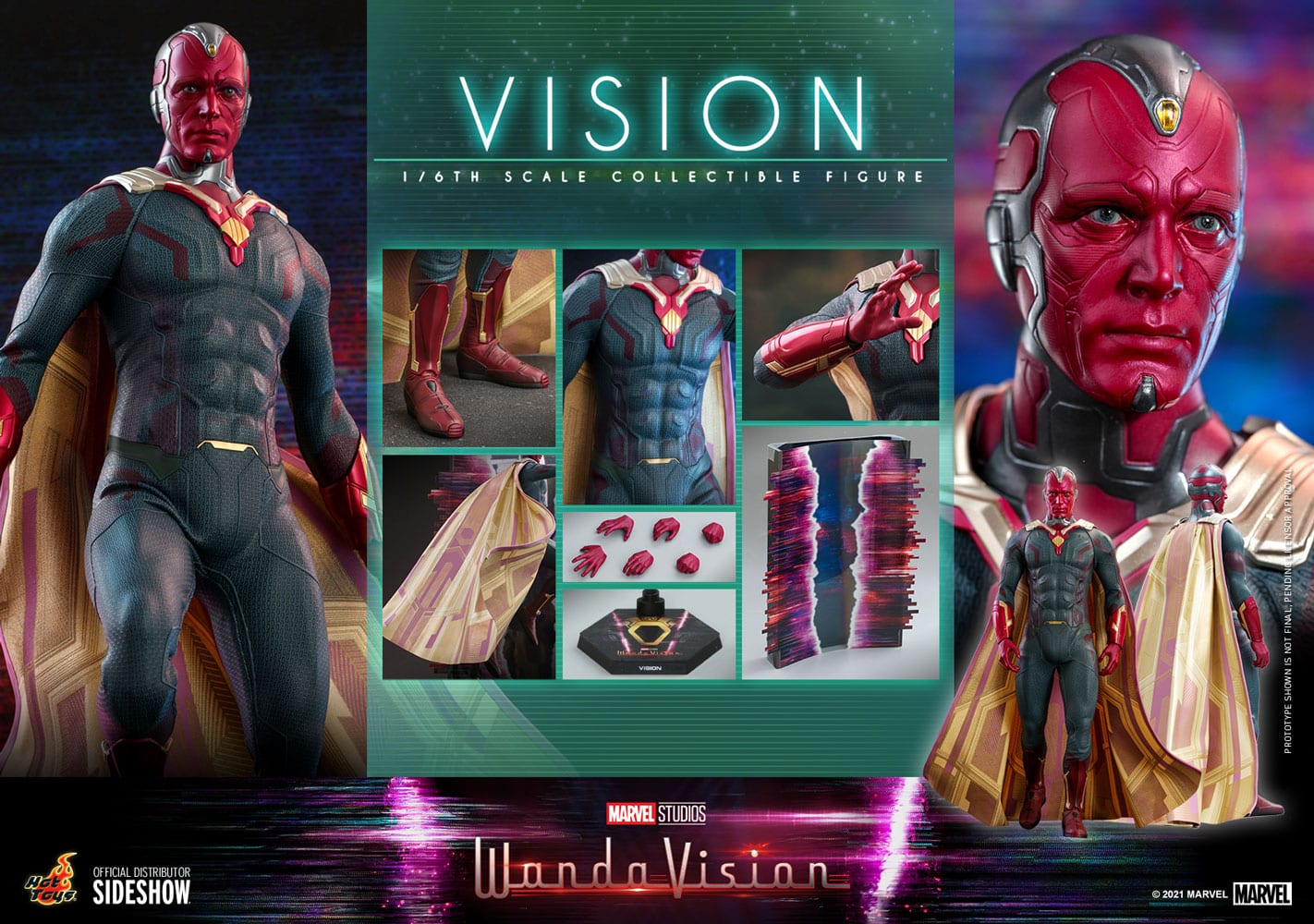 vision sixth scale figure by hot toys marvel gallery e e cc