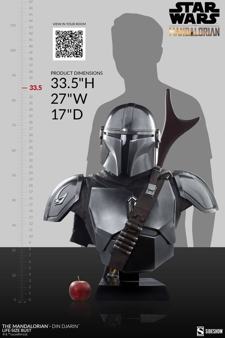 the mandalorian din djarin life size bust star wars gallery bd f