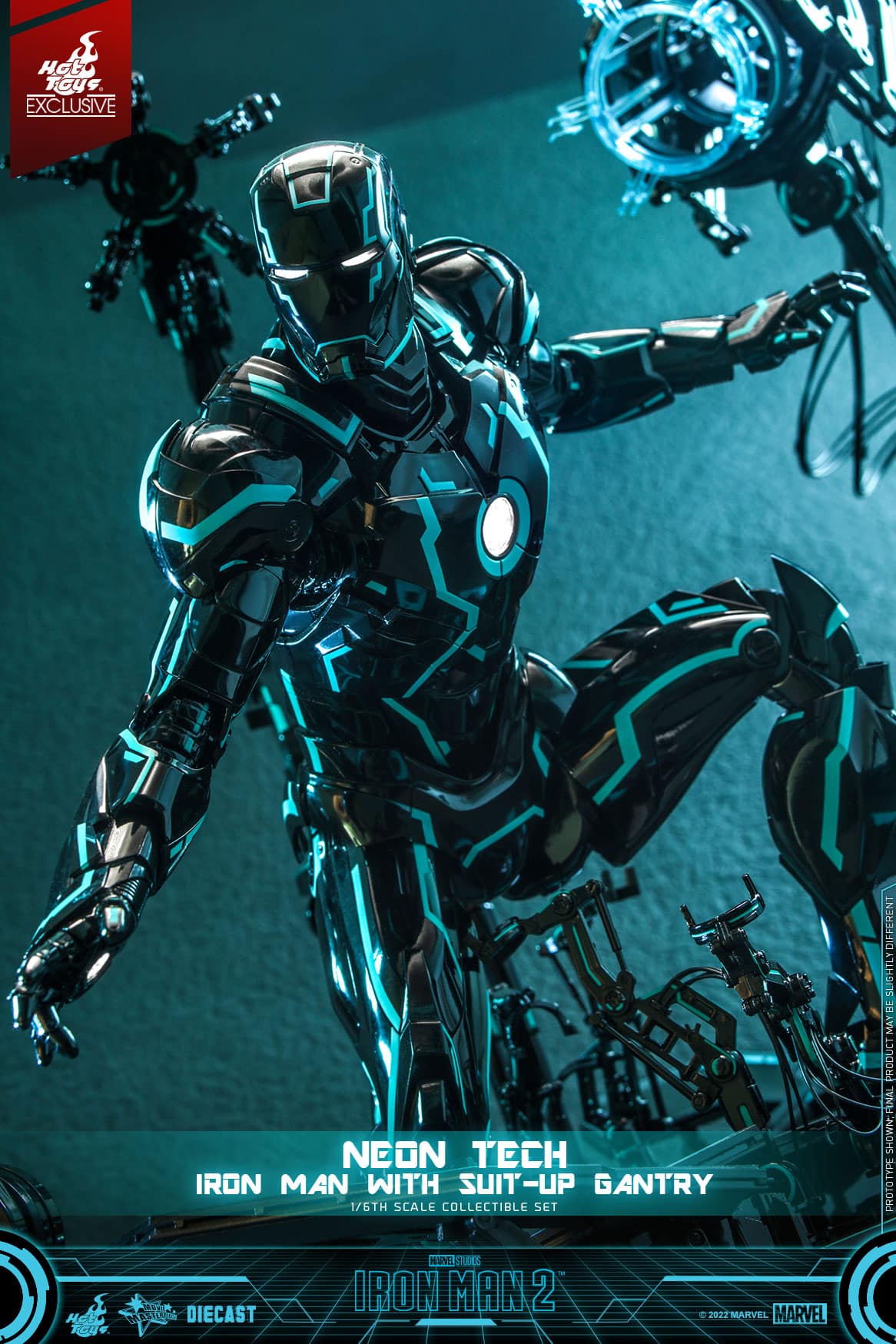 neon tech iron man with suit up gantry marvel gallery ab e ac