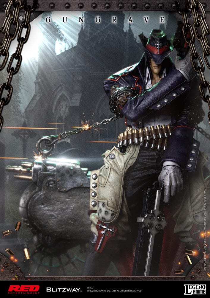 Blitzway Gungrave Statue Anime Limited Collectible 1/4 Scale