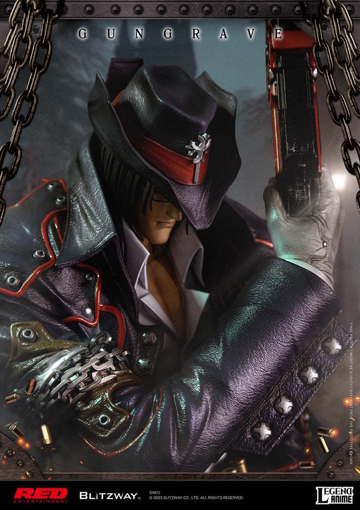 Blitzway Gungrave Statue Anime Limited Collectible 1/4 Scale