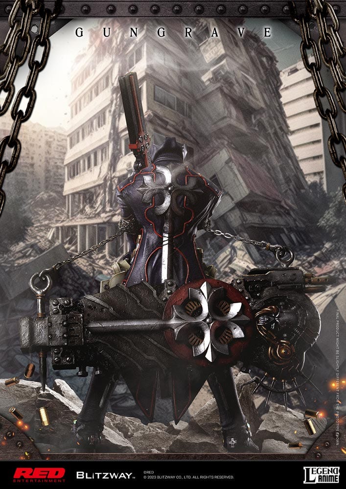 Blitzway Gungrave Statue Anime Limited Collectible 1/4 Scale