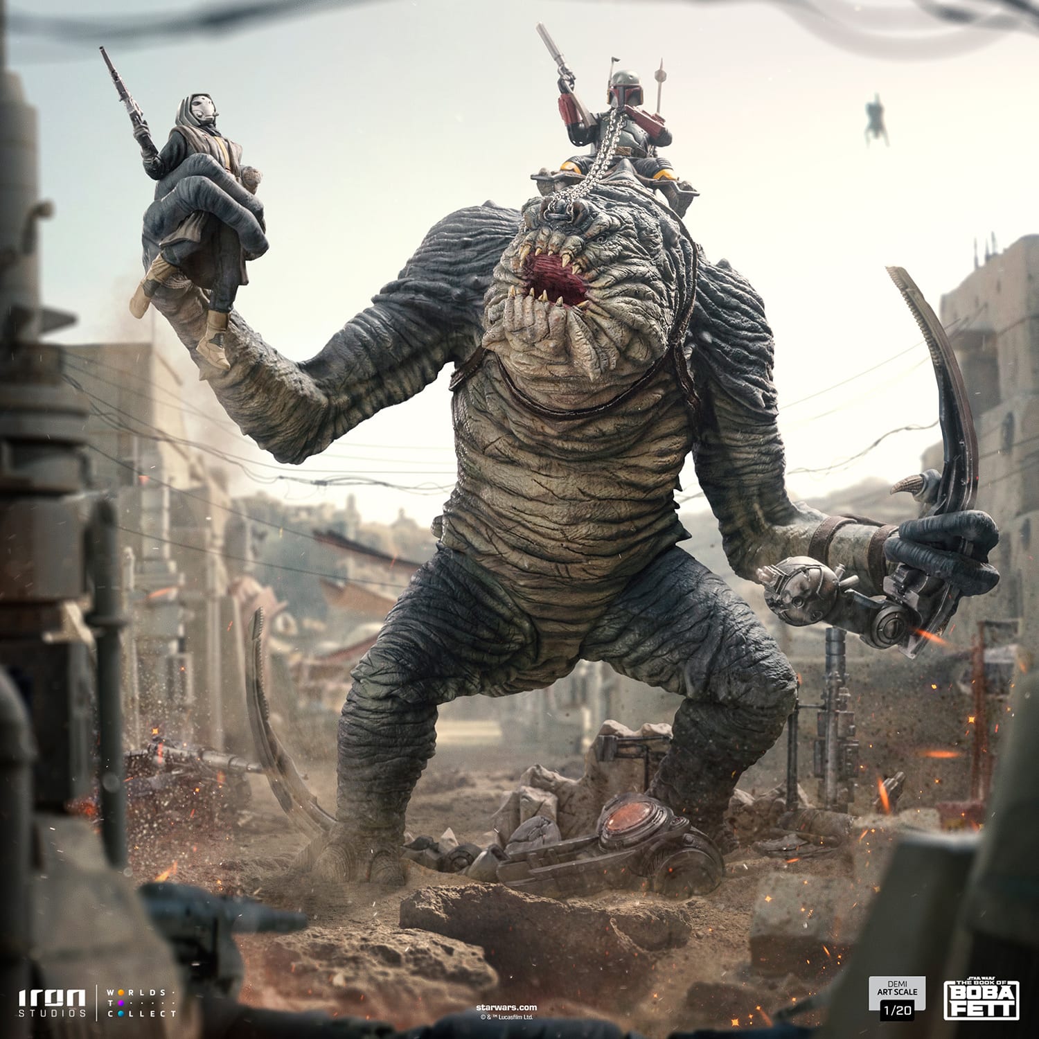 Iron Studios Boba Fett and Rancor Statue Limited Star Wars Collectible
