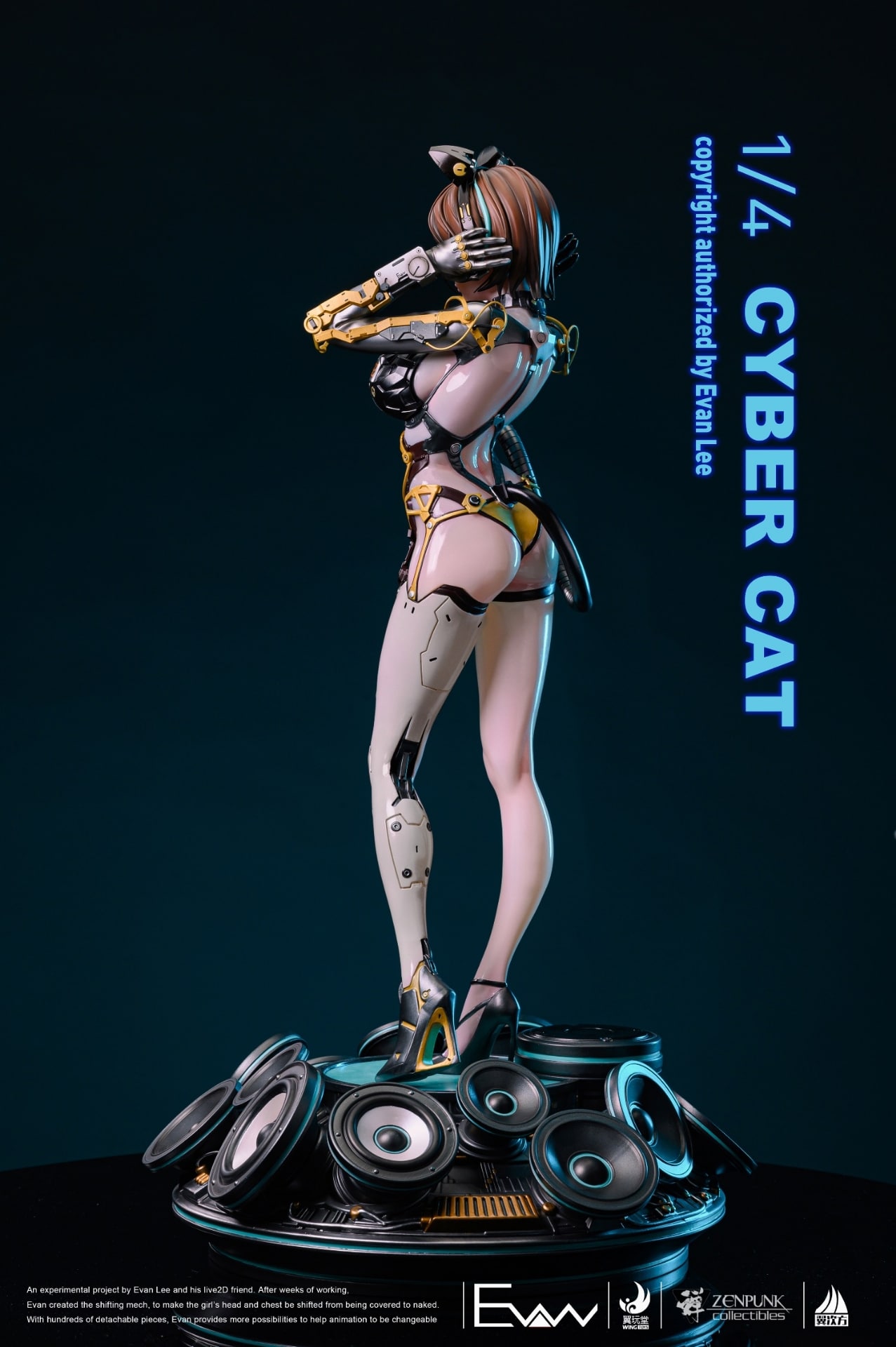 Zenpunk Collectibles Cyber Cat Statue 1/4 Scale Concept By Evan Lee