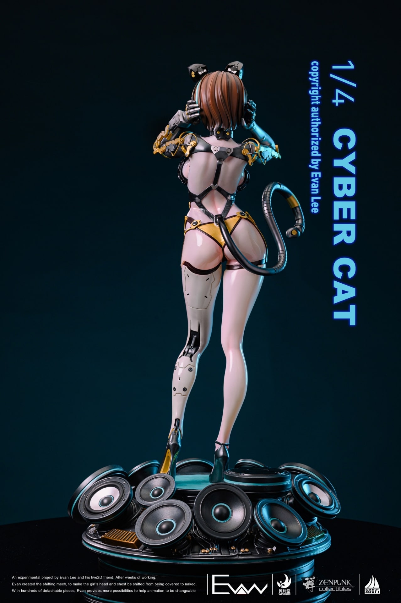 Zenpunk Collectibles Cyber Cat Statue 1/4 Scale Concept By Evan Lee