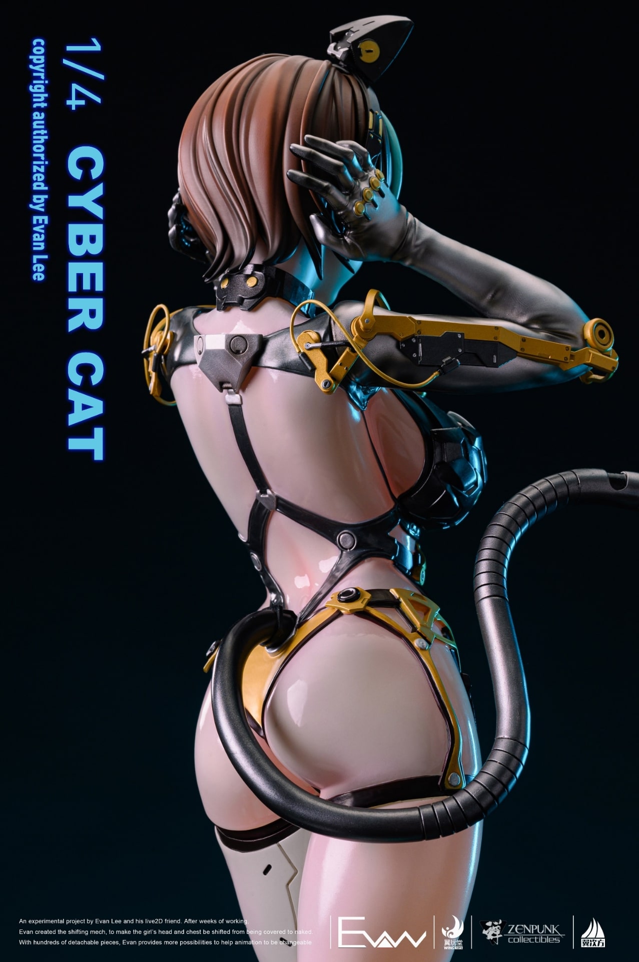 Zenpunk Collectibles Cyber Cat Statue 1/4 Scale Concept By Evan Lee