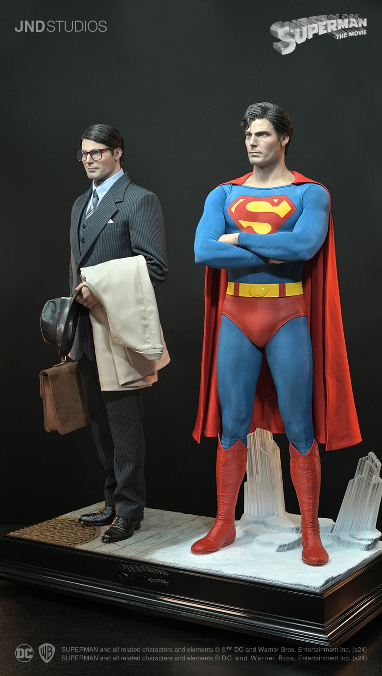 JND Superman And Clark Kent Christopher Reeve Statue Dual Version 1:3 Scale 1978 Superman Limited Collectible