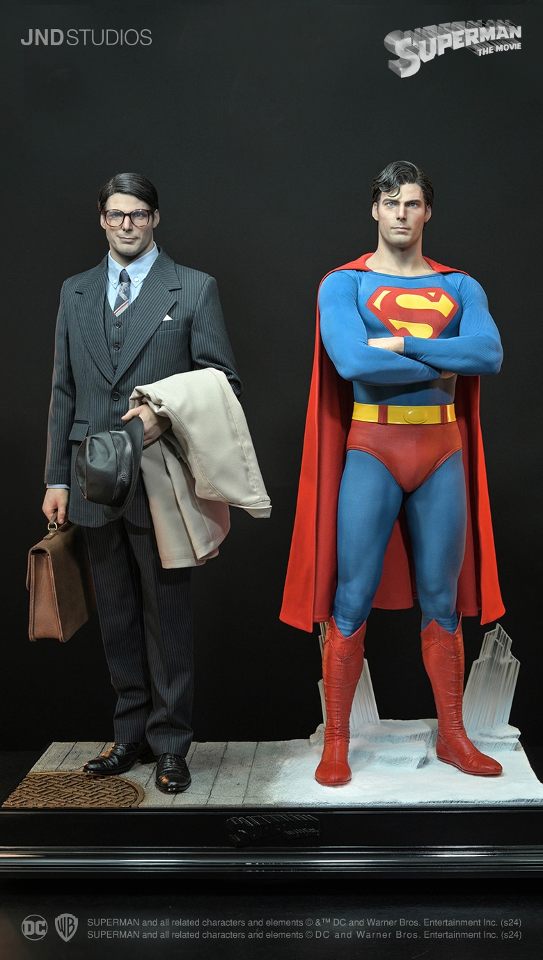 JND Superman And Clark Kent Christopher Reeve Statue Dual Version 1:3 Scale 1978 Superman Limited Collectible