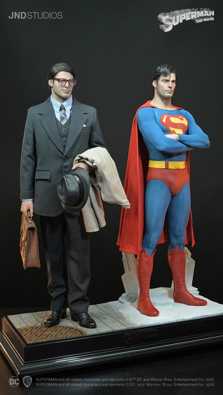 JND Superman And Clark Kent Christopher Reeve Statue Dual Version 1:3 Scale 1978 Superman Limited Collectible