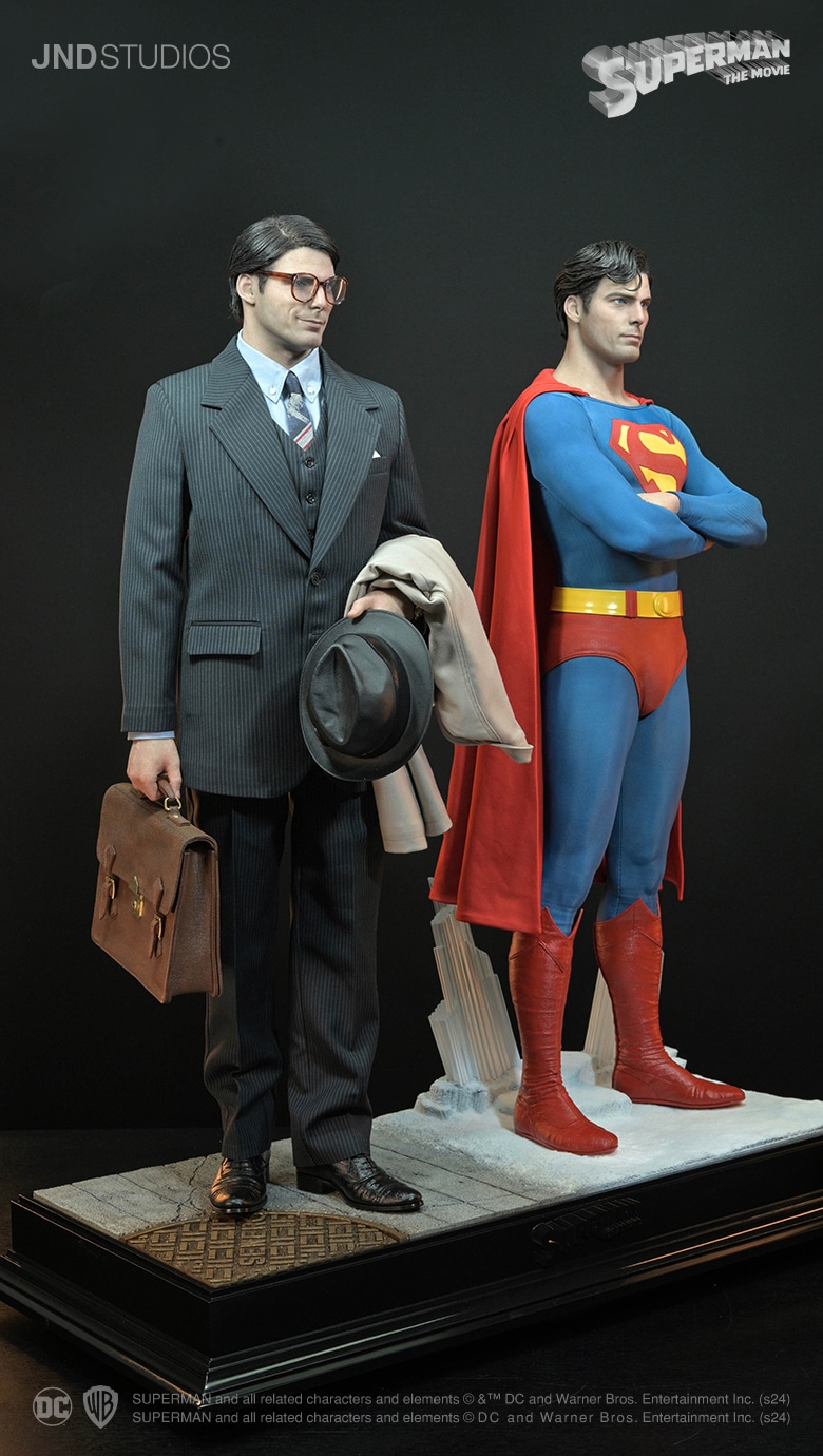 JND Superman And Clark Kent Christopher Reeve Statue Dual Version 1:3 Scale 1978 Superman Limited Collectible