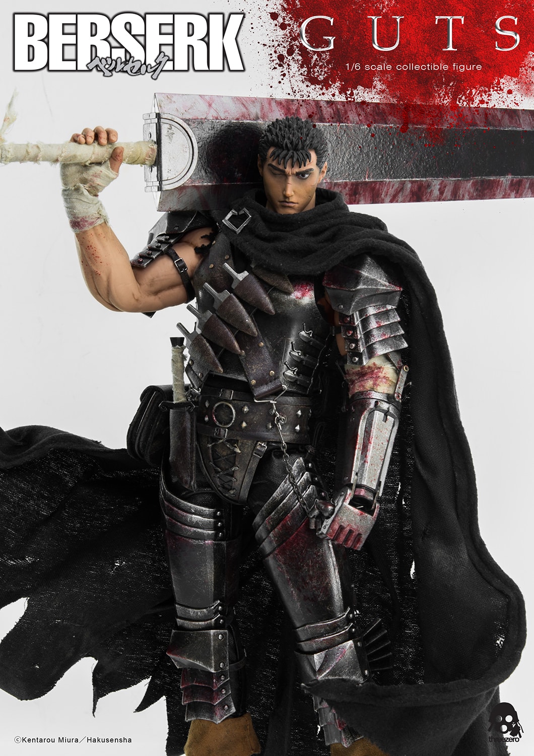 ThreeZero Guts The Black Swordsman Figure BERSERK Sixth Scale Collectible