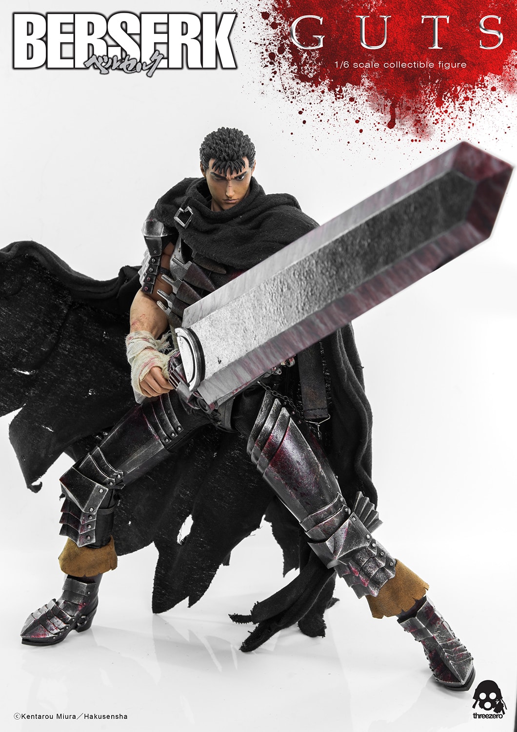 ThreeZero Guts The Black Swordsman Figure BERSERK Sixth Scale Collectible