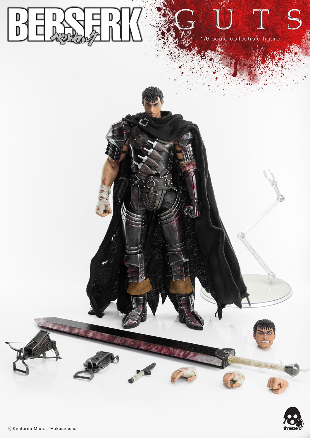 ThreeZero Guts The Black Swordsman Figure BERSERK Sixth Scale Collectible