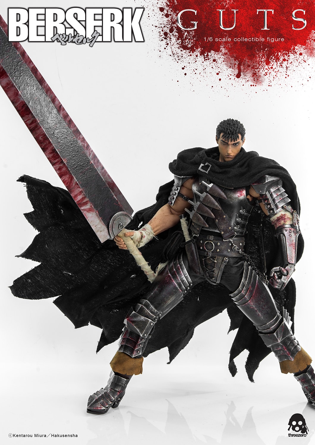 ThreeZero Guts The Black Swordsman Figure BERSERK Sixth Scale Collectible