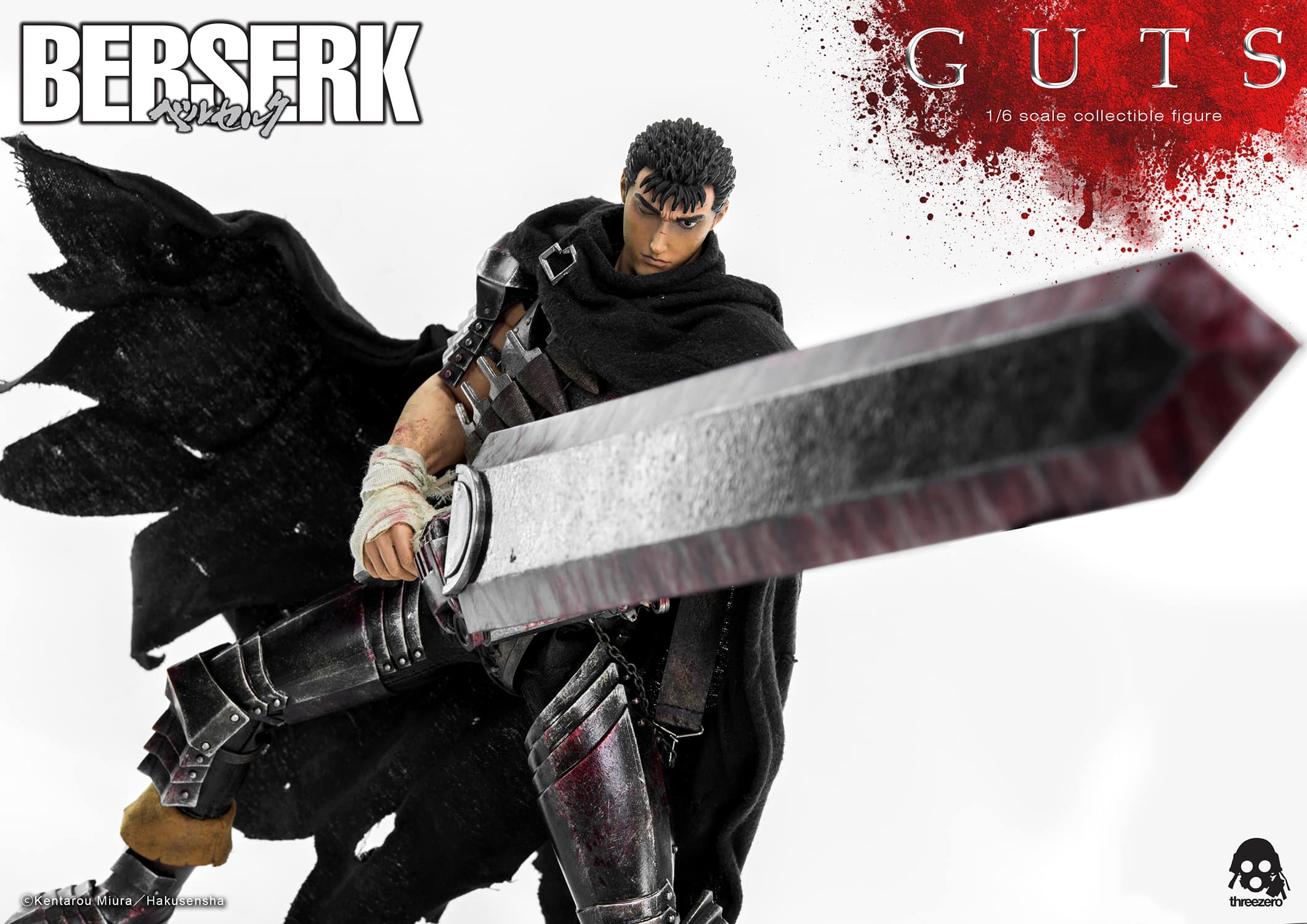 ThreeZero Guts The Black Swordsman Figure BERSERK Sixth Scale Collectible