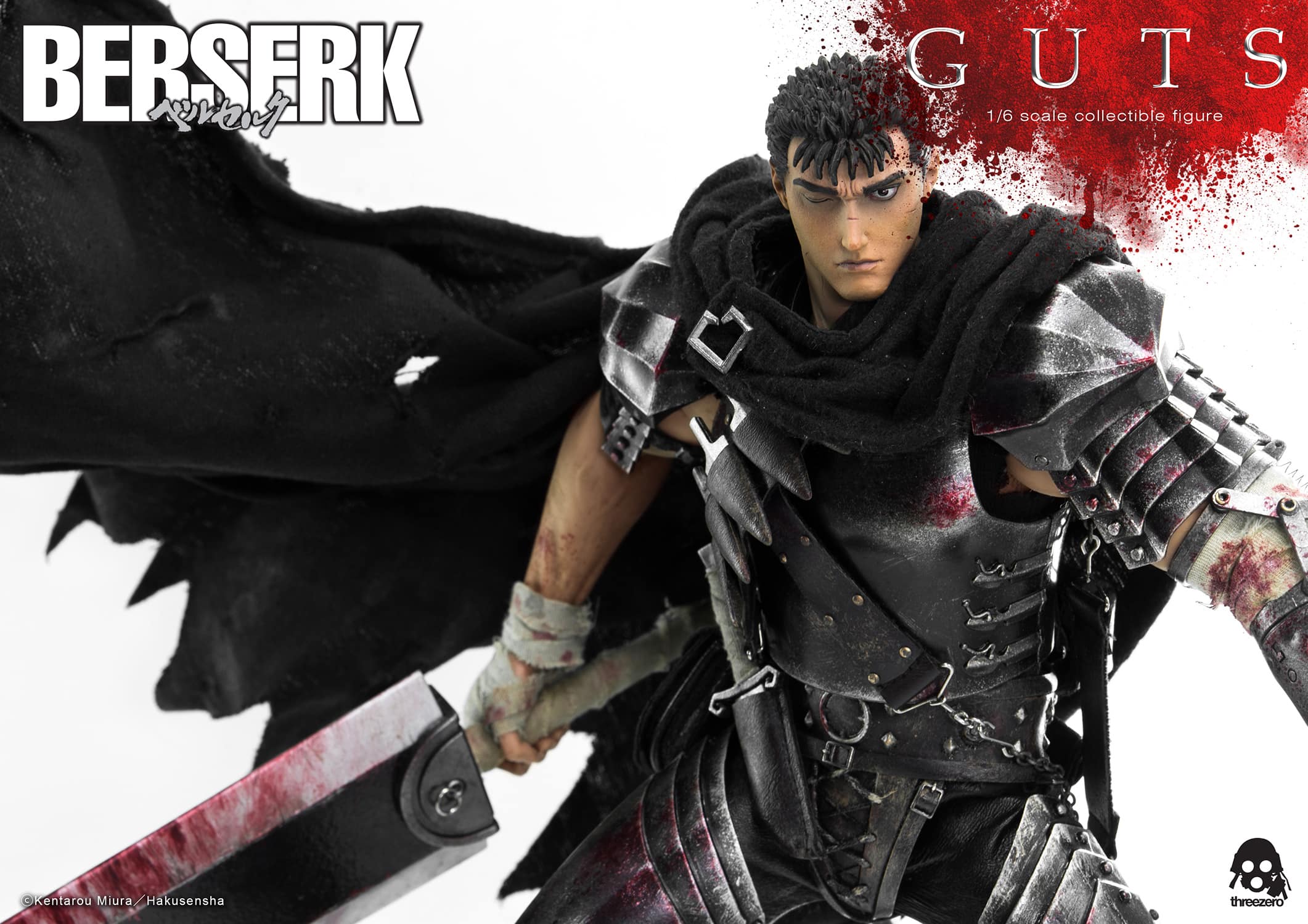 ThreeZero Guts The Black Swordsman Figure BERSERK Sixth Scale Collectible
