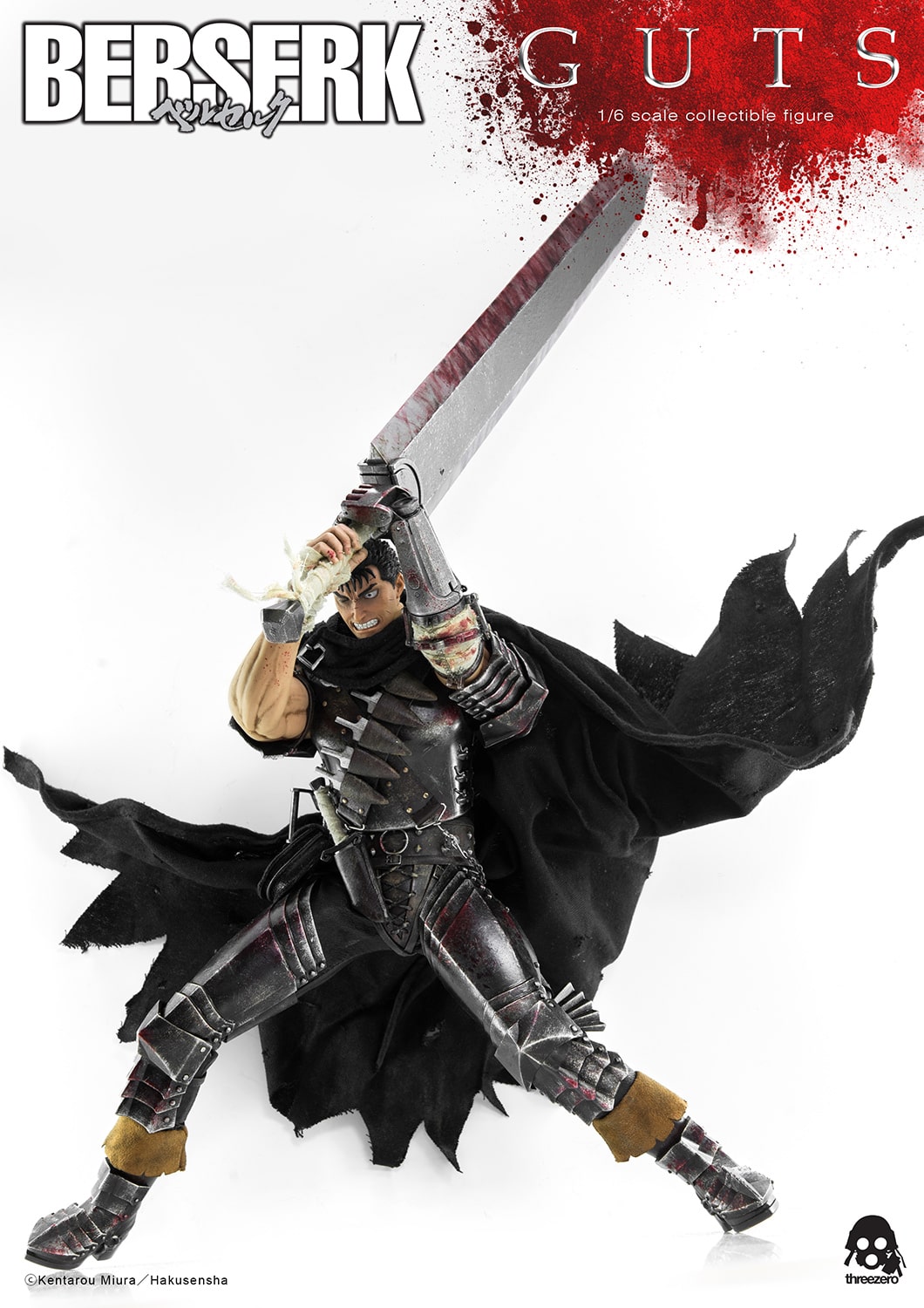 ThreeZero Guts The Black Swordsman Figure BERSERK Sixth Scale Collectible
