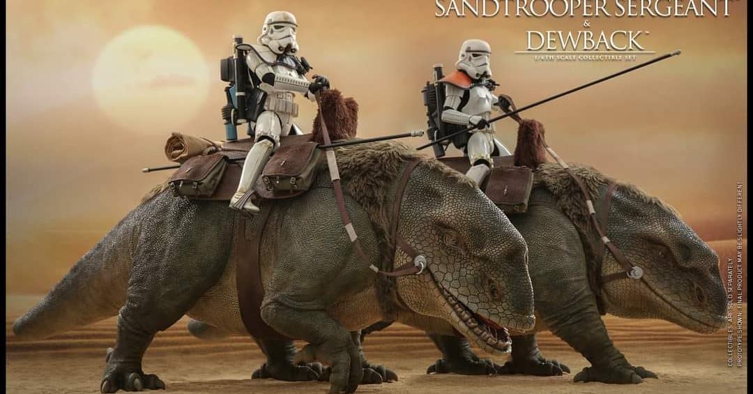 Hot Toys Sandtrooper Sergeant and Dewback Figure Set Sixth Scale Star Wars Limited Collectible