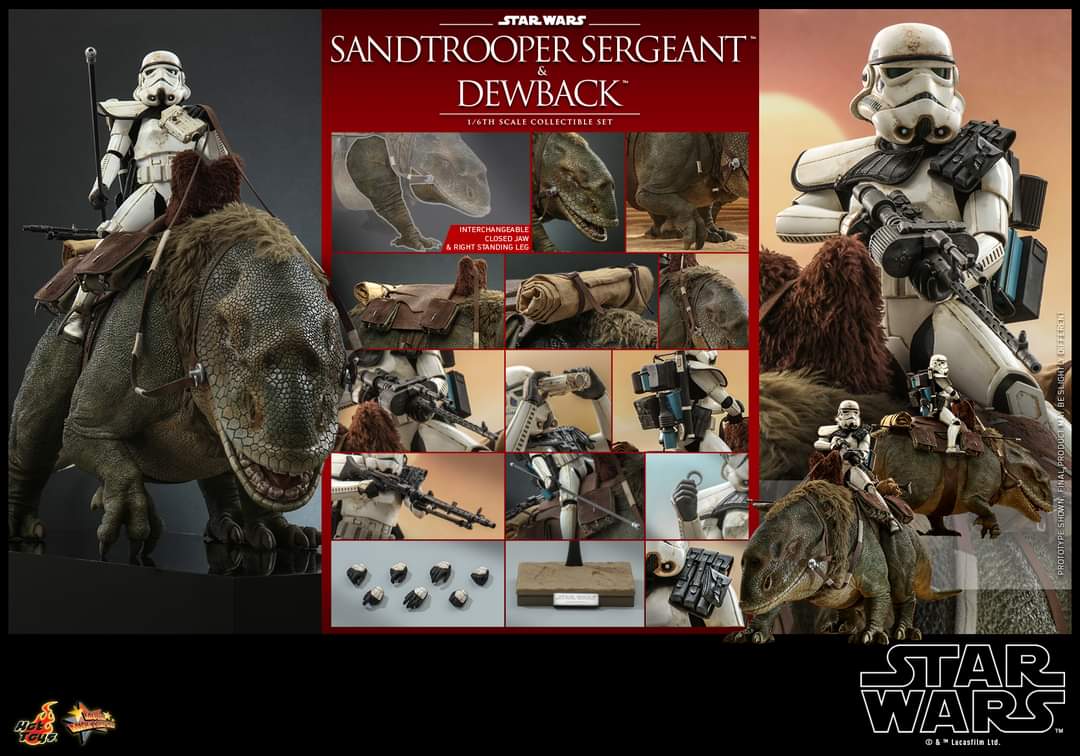 Hot Toys Sandtrooper Sergeant and Dewback Figure Set Sixth Scale Star Wars Limited Collectible