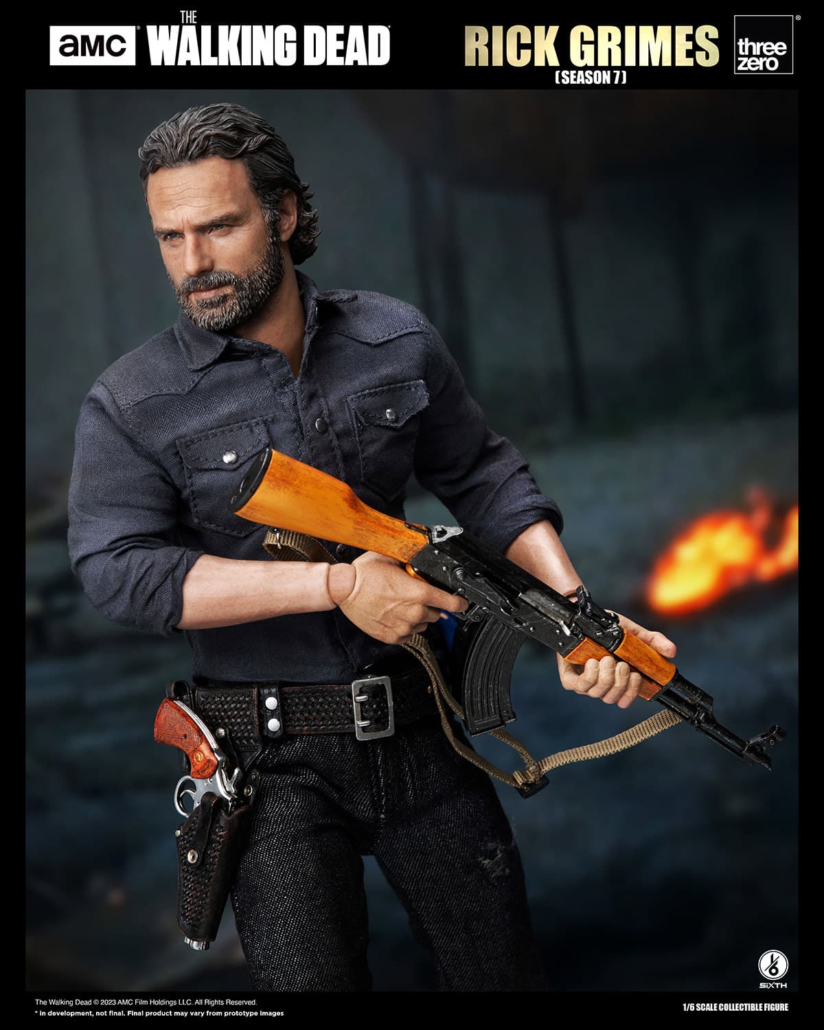 Threezero Rick Grimes Figure The Walking Dead Season 7 Limited Collectible