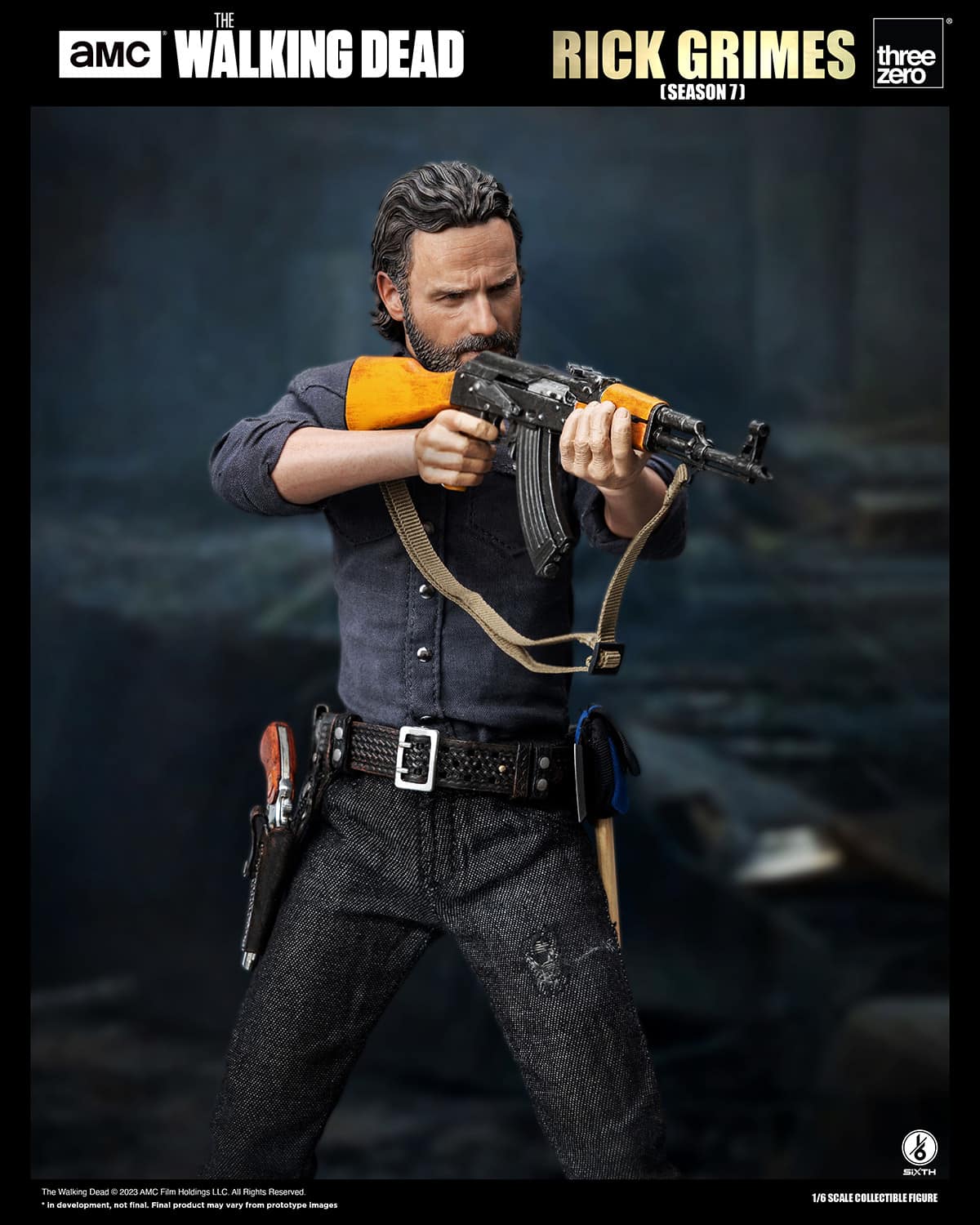 Threezero Rick Grimes Figure The Walking Dead Season 7 Limited Collectible