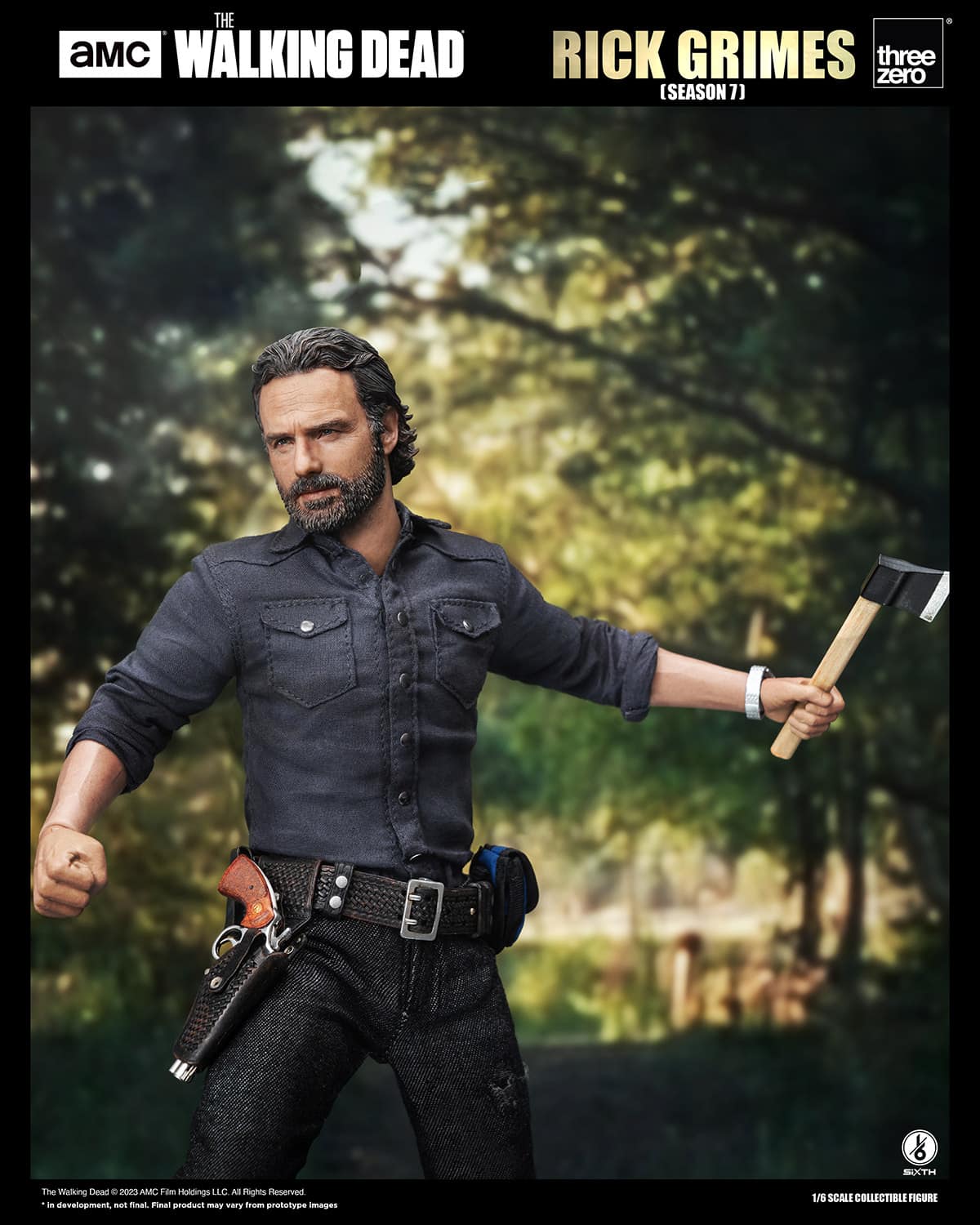 Threezero Rick Grimes Figure The Walking Dead Season 7 Limited Collectible