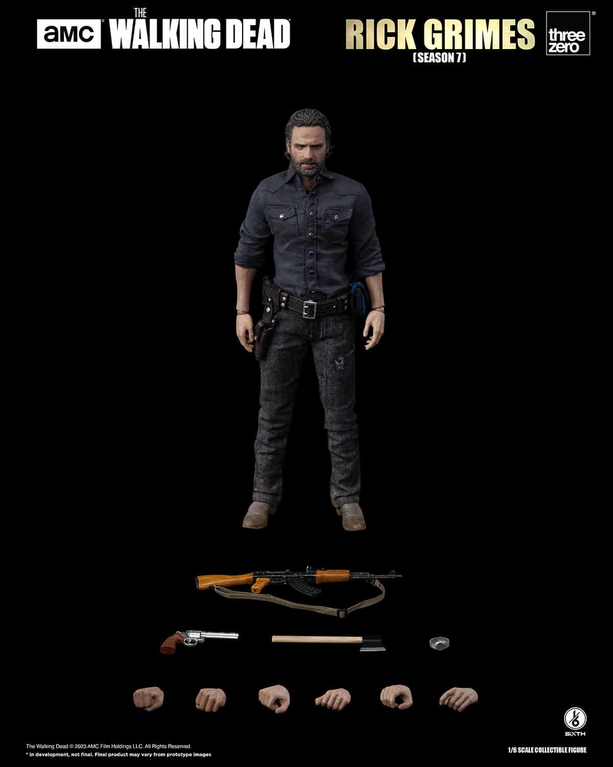 Threezero Rick Grimes Figure The Walking Dead Season 7 Limited Collectible