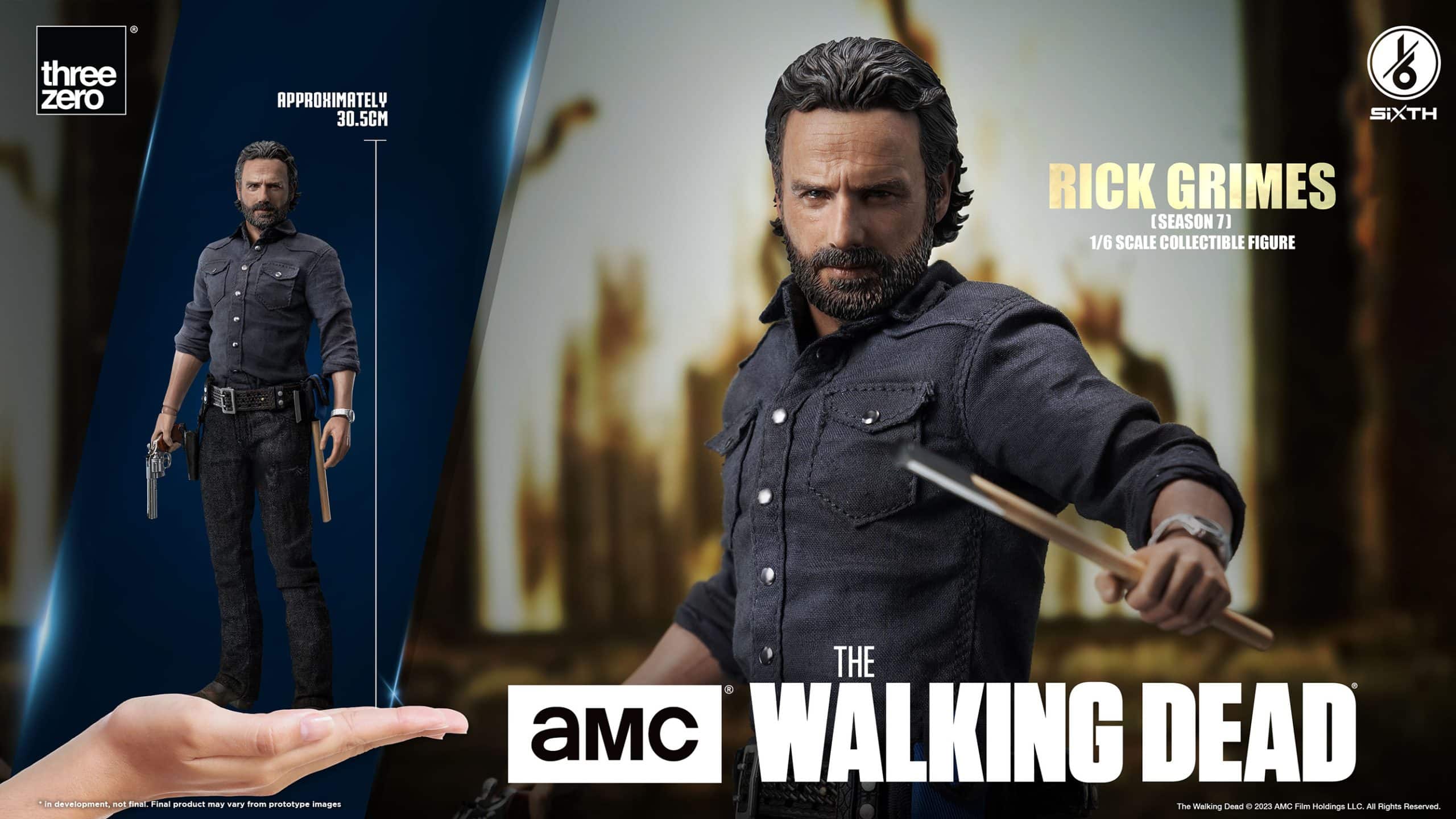 Threezero Rick Grimes Figure The Walking Dead Season 7 Limited Collectible
