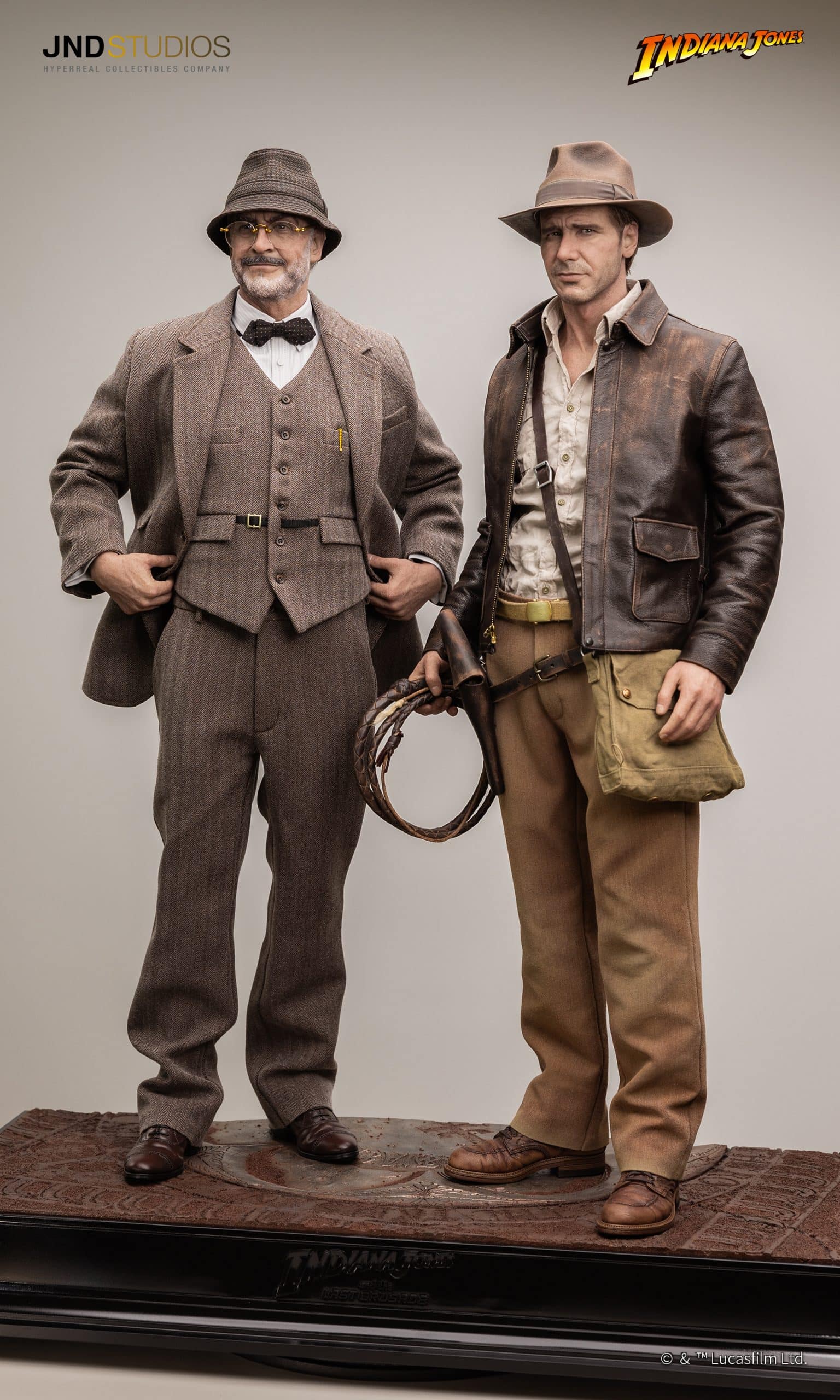 JND Studios Indiana Jones Hyperreal Movie Statue 1/3 Scale Dual Pack Version W/ Henry Jones