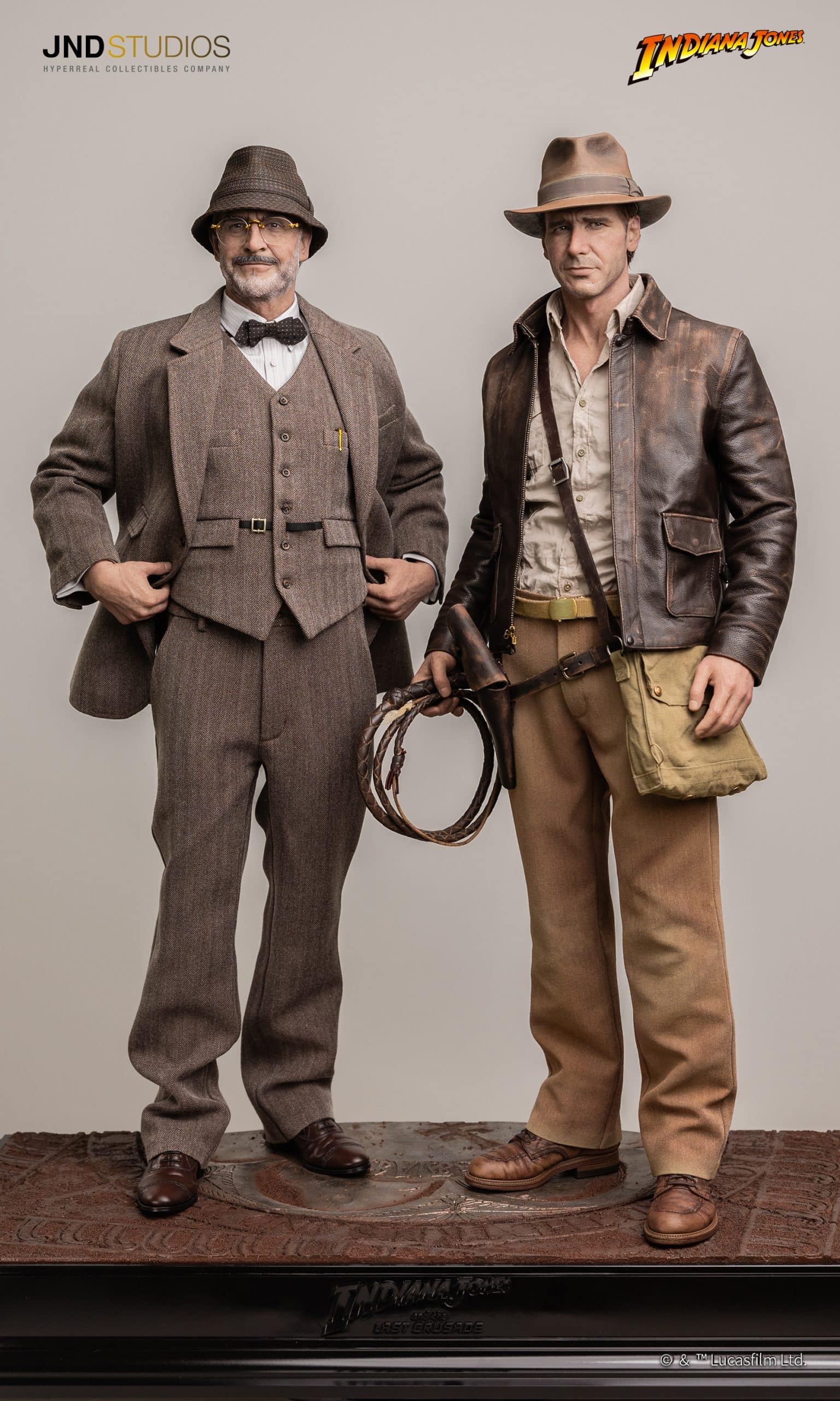 JND Studios Indiana Jones Hyperreal Movie Statue 1/3 Scale Dual Pack Version W/ Henry Jones