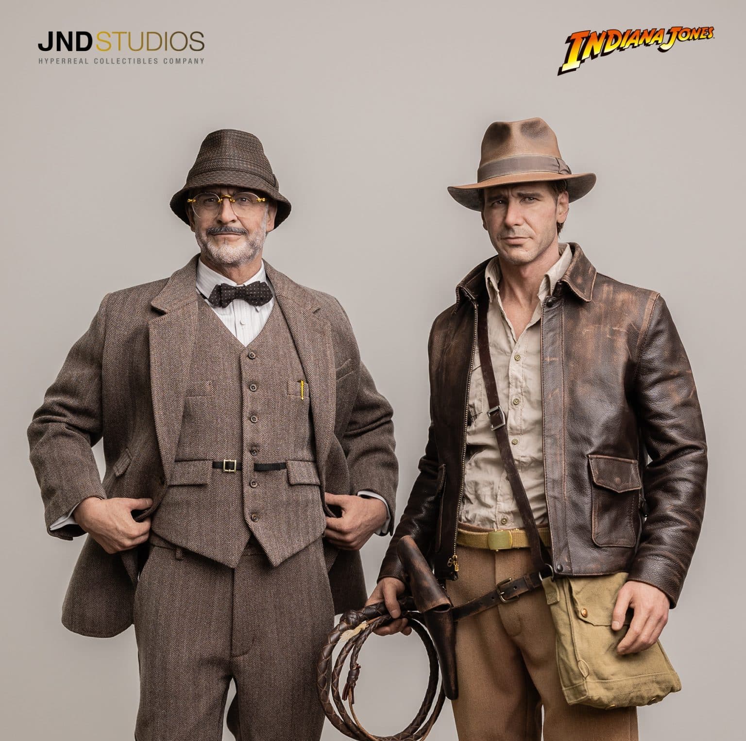 JND Studios Indiana Jones Hyperreal Movie Statue 1/3 Scale Dual Pack Version W/ Henry Jones