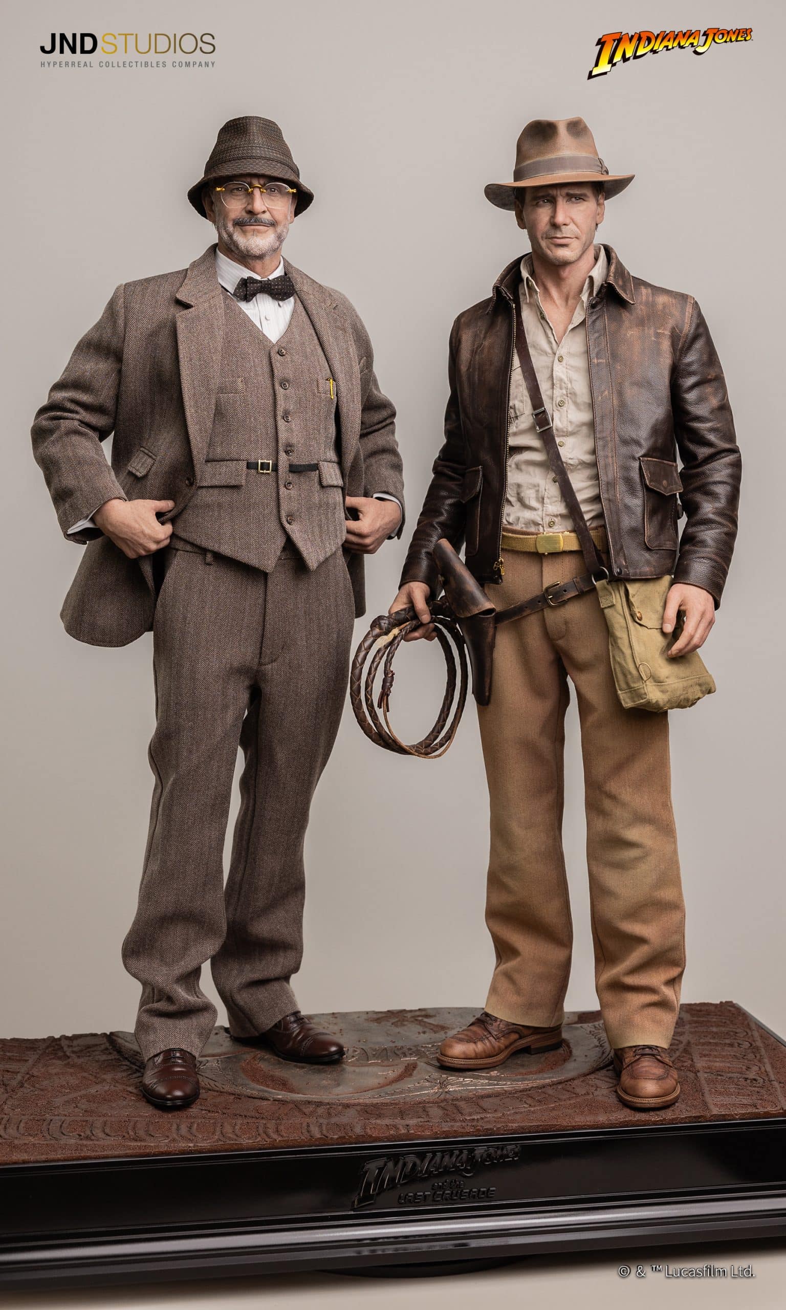 JND Studios Indiana Jones Hyperreal Movie Statue 1/3 Scale Dual Pack Version W/ Henry Jones