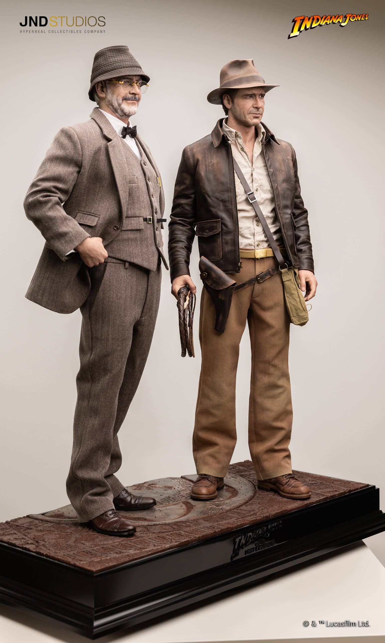 JND Studios Indiana Jones Hyperreal Movie Statue 1/3 Scale Dual Pack Version W/ Henry Jones