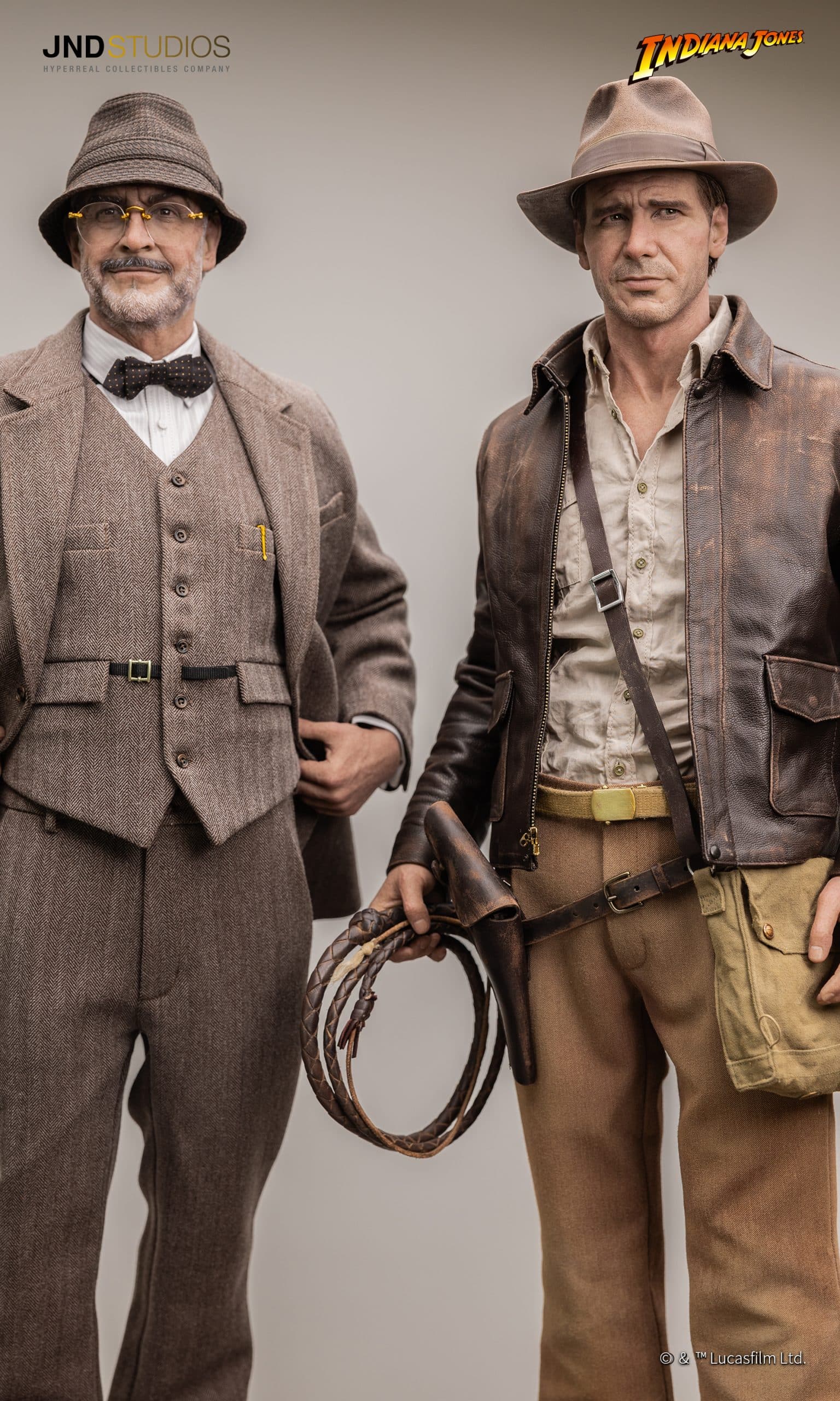 JND Studios Indiana Jones Hyperreal Movie Statue 1/3 Scale Dual Pack Version W/ Henry Jones