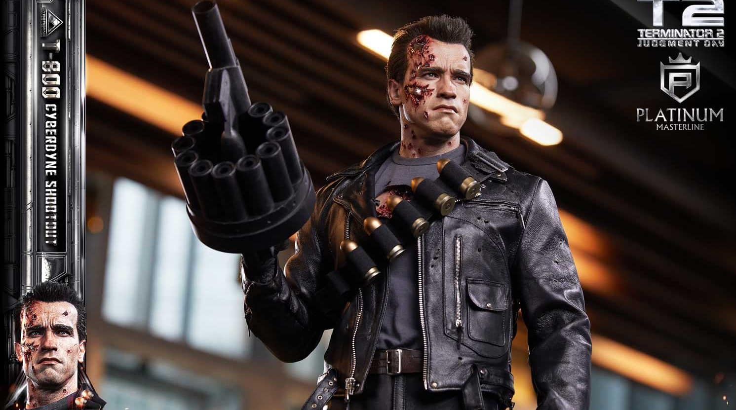 Prime 1 Studio T-800 Platinum Edition Cyberdyne Shootout Statue Limited Terminator Collectible