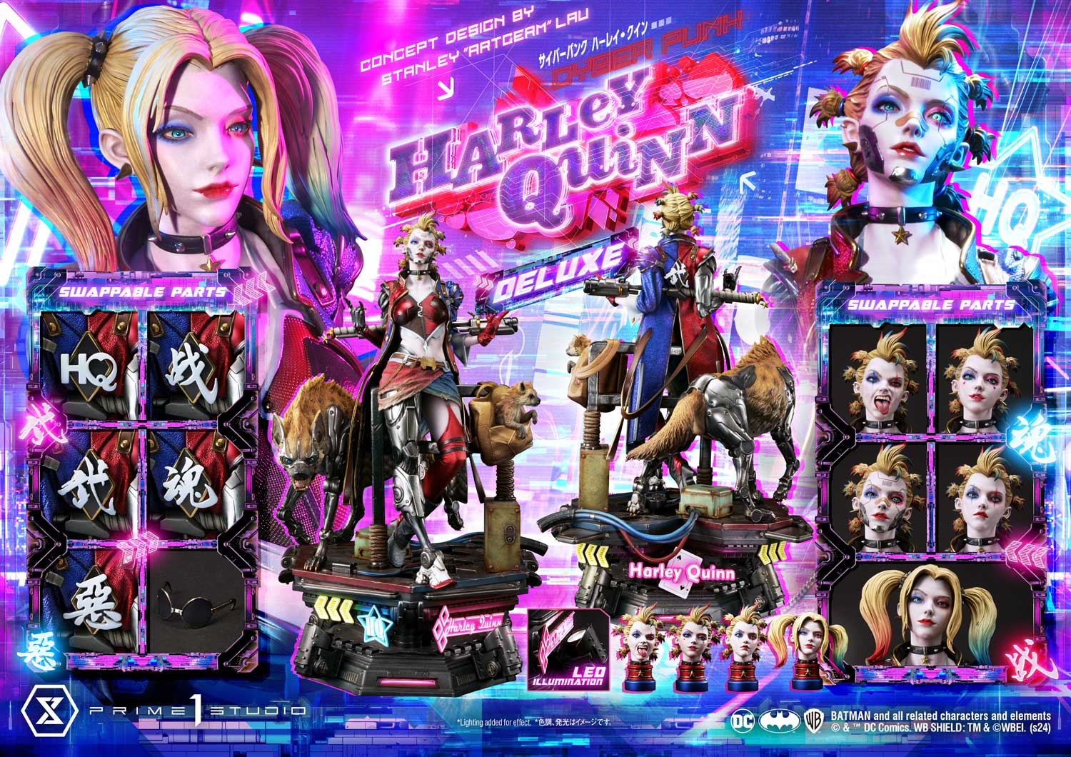 Prime 1 Studio Cyberpunk Harley Quinn Statues Ultimate Premium Masterline Collectible
