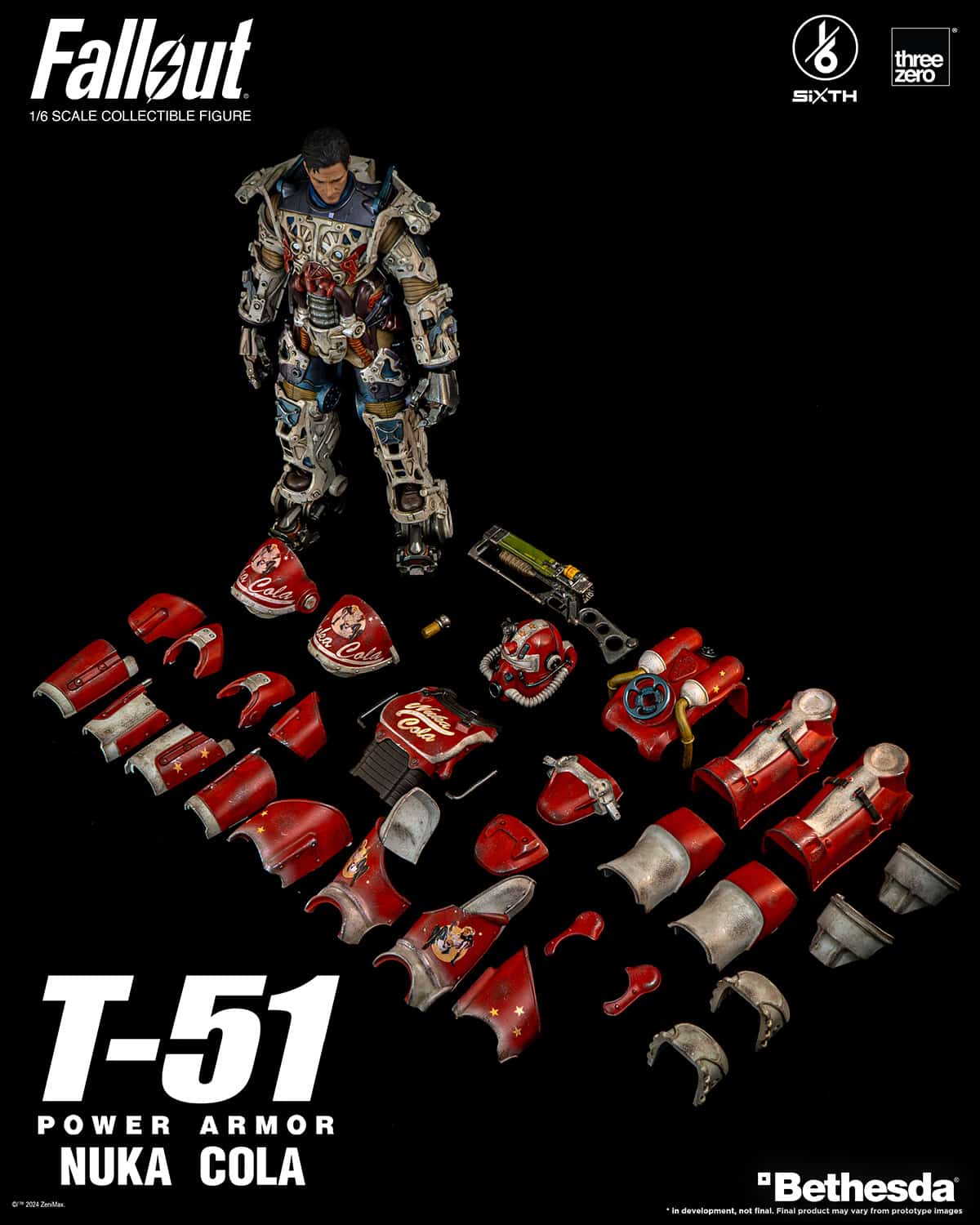 ThreeZero T-51 Nuka Cola Power Armor Sixth Scale Figure Fallout Limited Video Game Collectible
