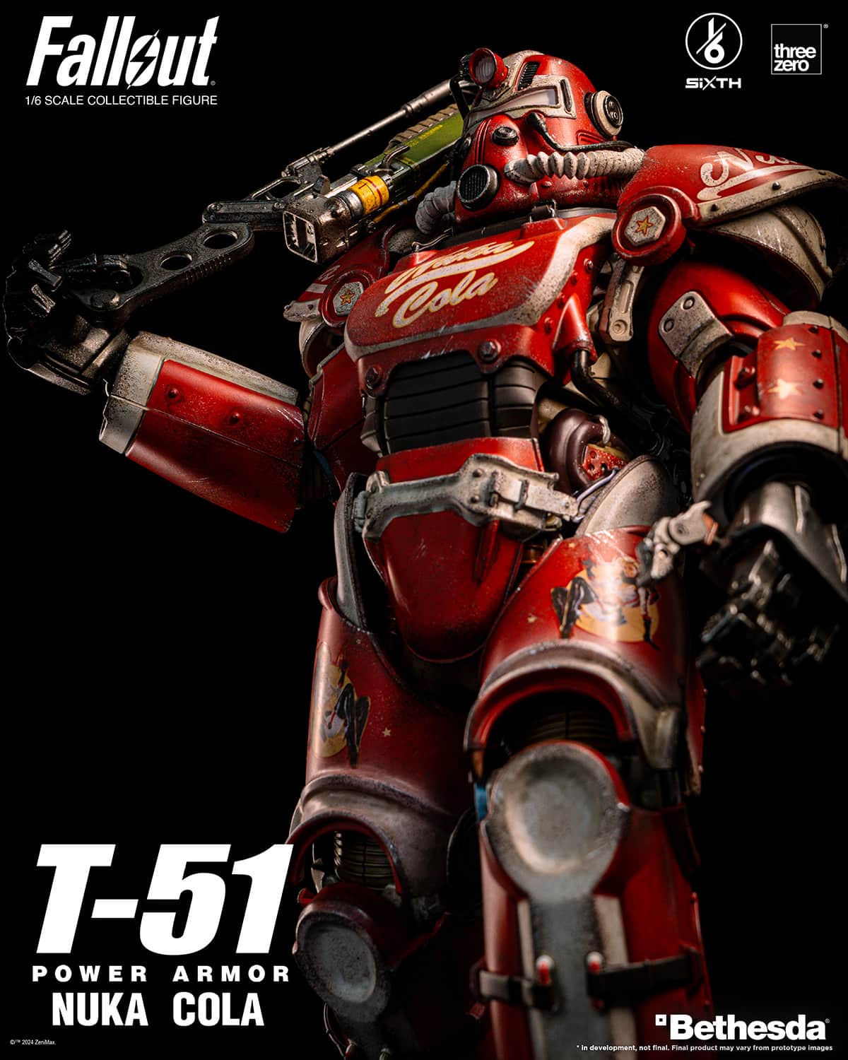 ThreeZero T-51 Nuka Cola Power Armor Sixth Scale Figure Fallout Limited Video Game Collectible