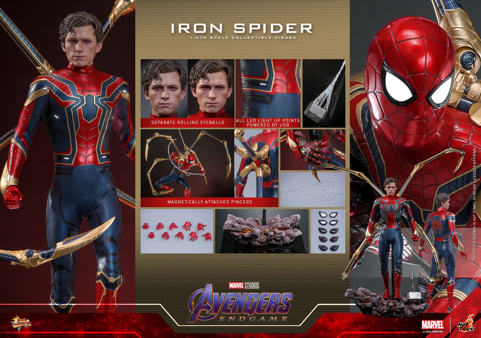 Hot Toys Iron Spider Upgraded Sixth Scale Figure Marvel Limited 1:6 Collectible