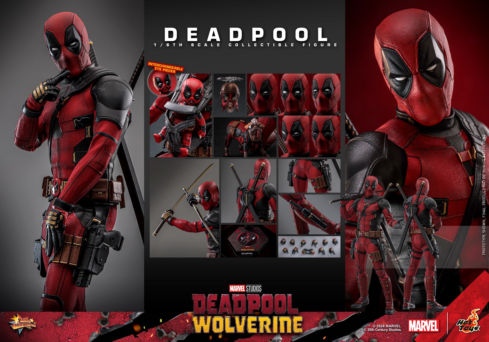 Hot Toys Deadpool Sixth Scale Figure Deadpool & Wolverine 1:6 Limited Collectible